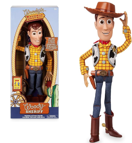 Disney Store Official Woody Interactive Talking Action Figure from Toy Story 4, 15 Inches, Features 10+ English Phrases, Interacts with Other Figures, Removable Hat, Ages 3+