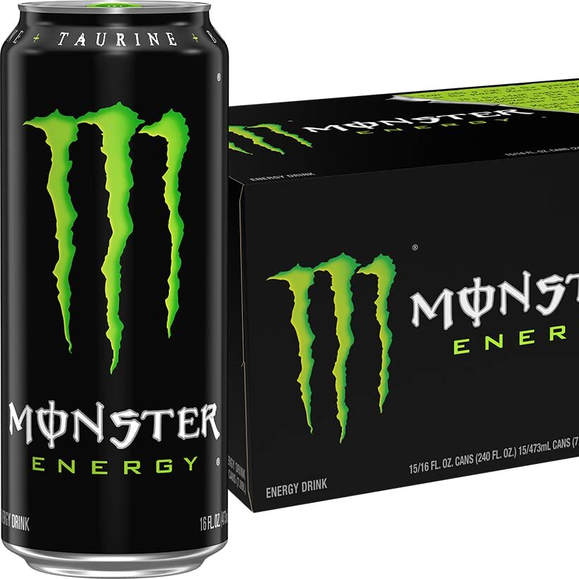 Monster Energy Drink, Green, Original, 16 Ounce (Pack of 15)